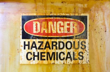 Danger Hazardous Chemicals Sign on a Barrel